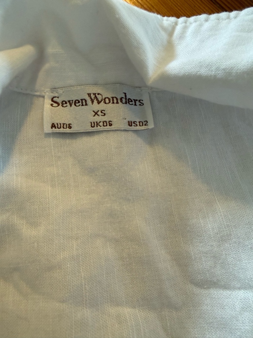 Seven Wonders White Two-Piece Set with Blue Ric Rac Trim - Picture 2 of 3